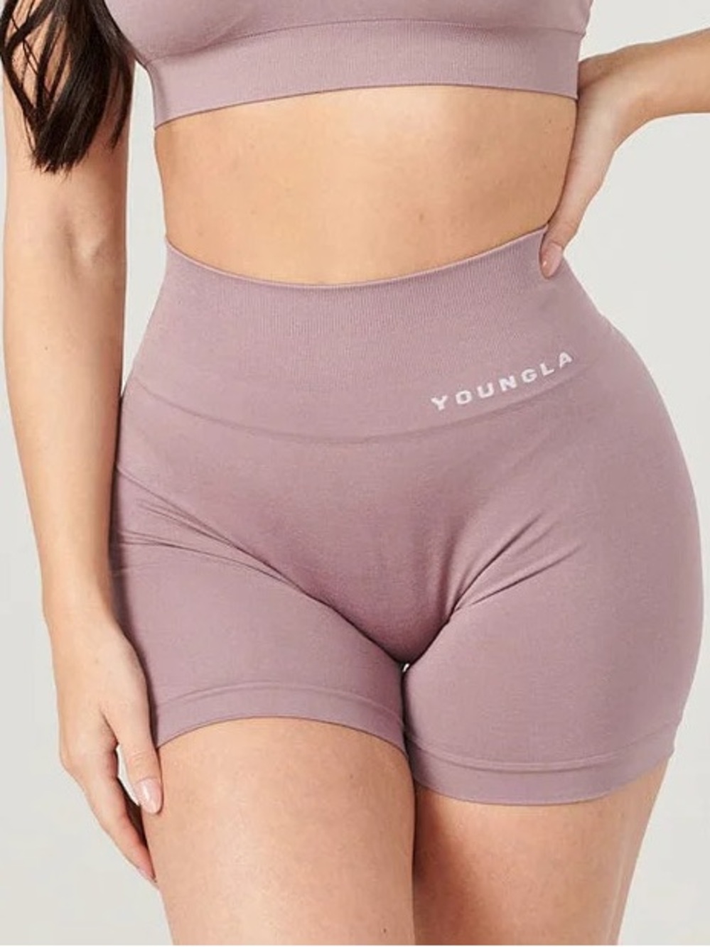 YoungLA Core Seamless Shorts — Crushed Mauve